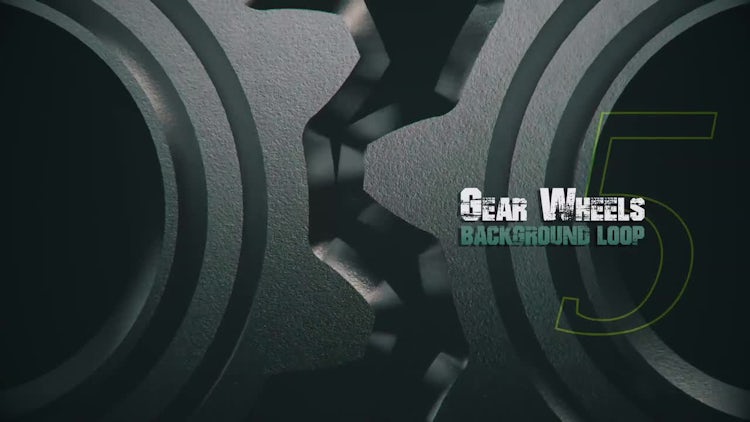 3D Metal Gears Rotating 5: Stock Motion Graphics