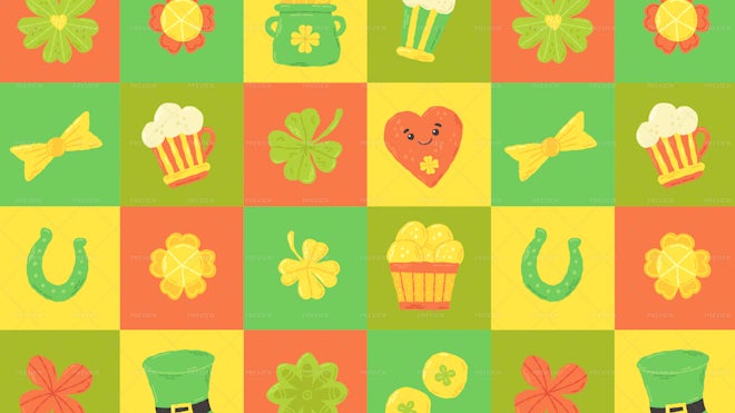 St Patricks Day Pattern Graphics Motion Array