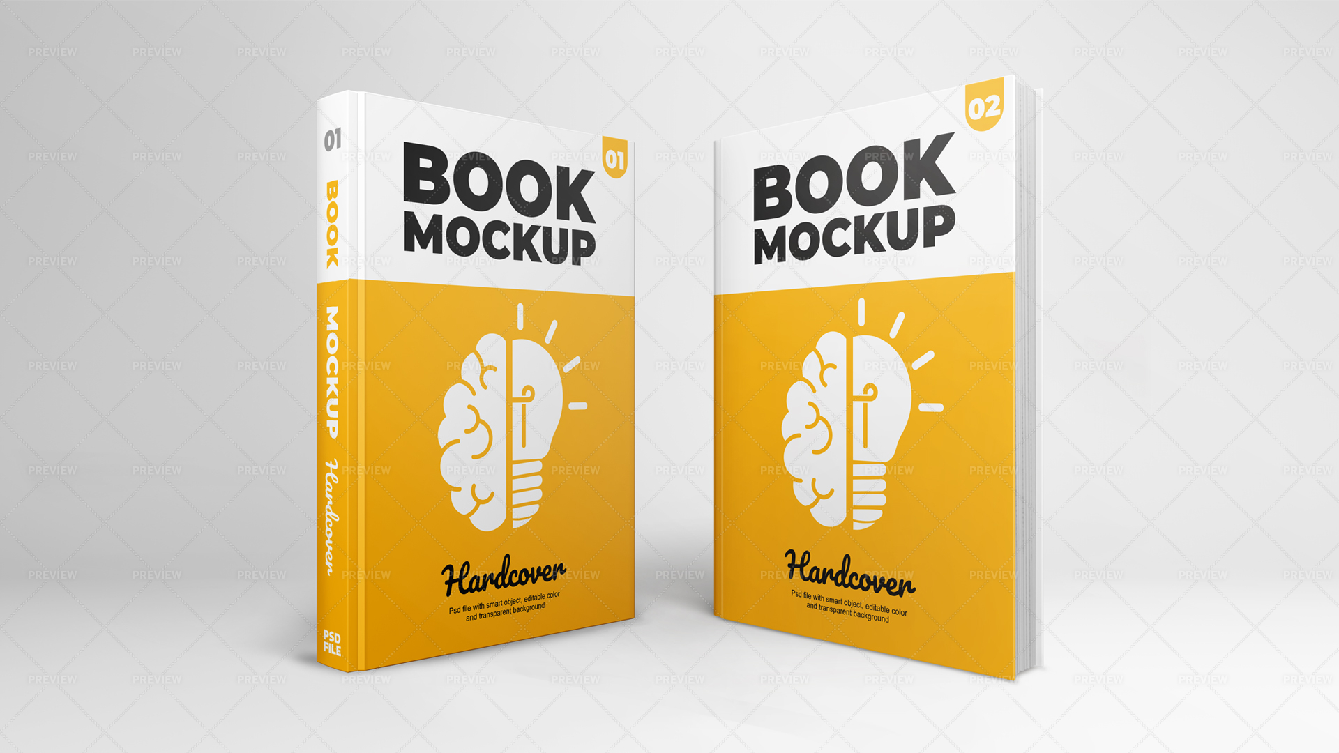 2 Hardcover Book Mockup - Graphics | Motion Array