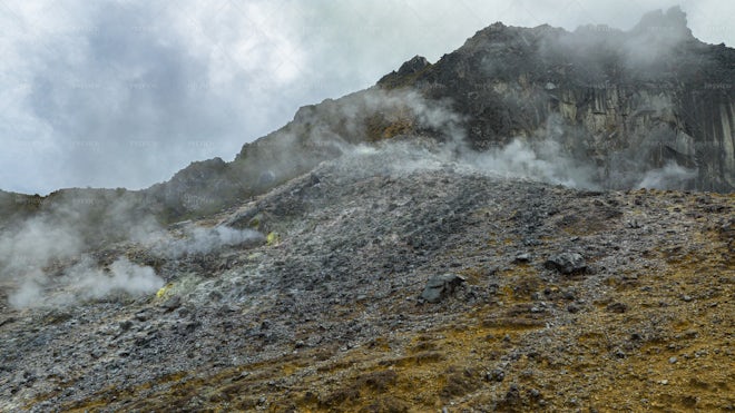 Active Volcano Sibayak. Sumatra. - Stock Photos | Motion Array