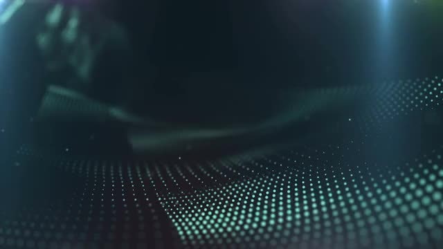 Cyan Particle Surface: Stock Motion Graphics