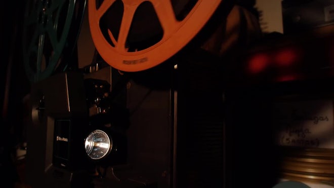 Film Projector Reel Rotating - Stock Video