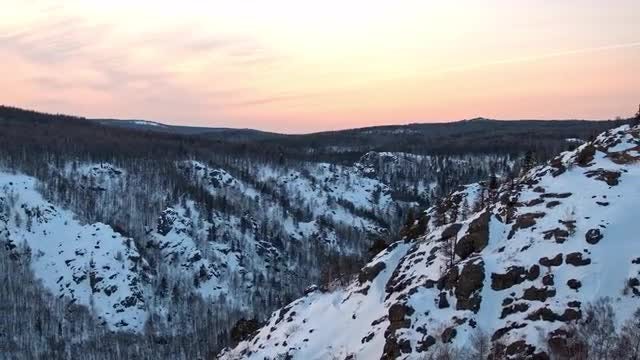 Amazing Sunset And Winter Mountains: Stock Video