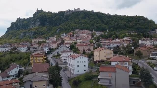Small Town By The Mountain: Stock Video