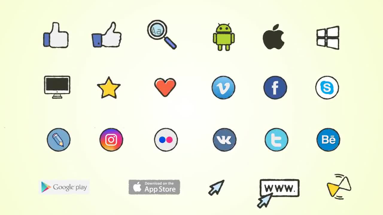 Social Icons - Stock Motion Graphics | Motion Array