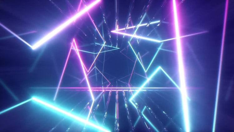 Glowing Blue Purple Neon Lights Stock Motion Graphics Motion Array