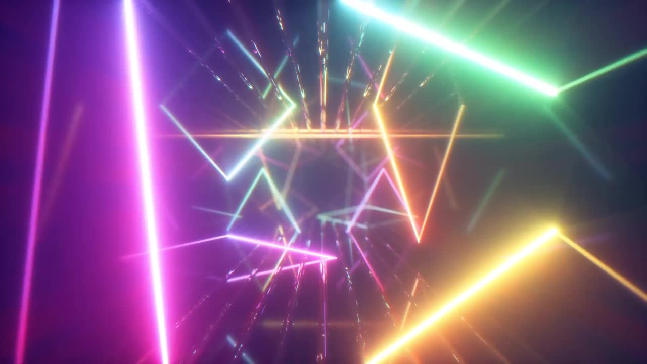 Colorful Neon Shape Outlines - Stock Motion Graphics | Motion Array