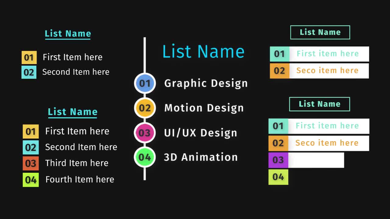 Animated Lists Pack - Motion Graphics Templates | Motion Array