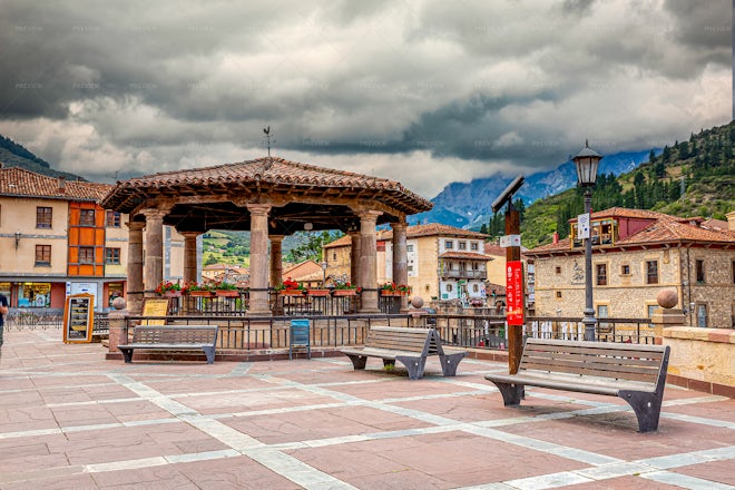 Beautiful Potes, Cantabria, Picos De Europa National Park, Northern ...