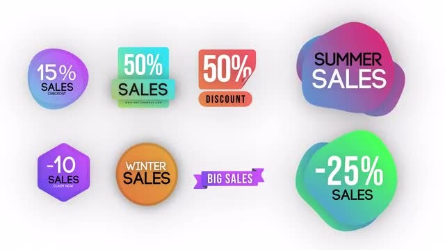 Trendy Sales Badges Pack V2: After Effects Templates