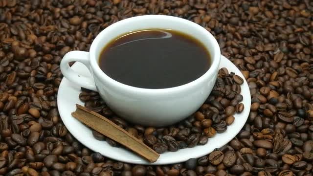 Hot Coffee With Cinnamon: Stock Video