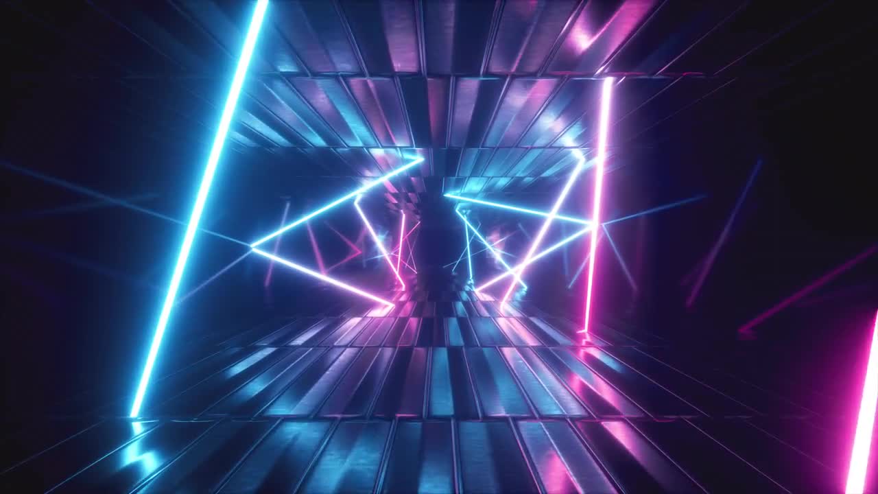 Retro-Futuristic Neon Tunnel - Stock Motion Graphics | Motion Array