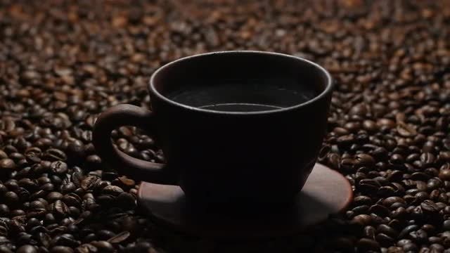Steaming Hot Black Coffee: Stock Video