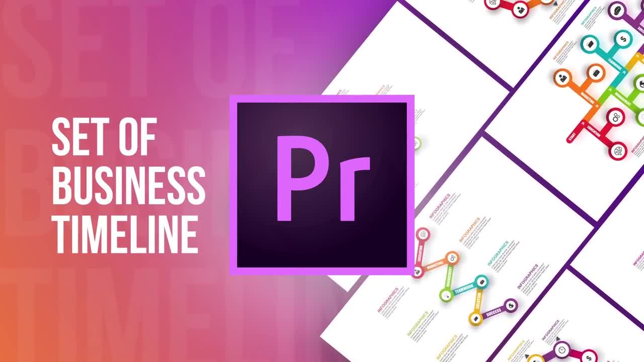 Set Of Business Infographics Timeline (MOGRT) Motion Graphics