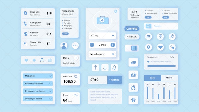 Medical UI Kit - Graphics | Motion Array