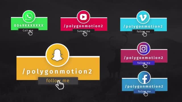 Trendy Social Media Lowerthirds V2: Premiere Rush Templates