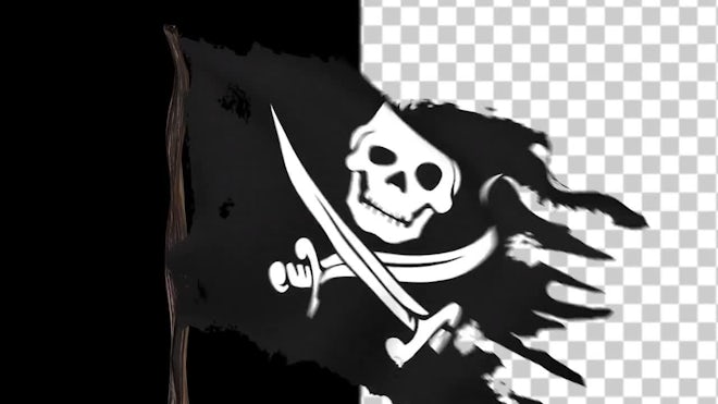Torn Pirate Flag - Stock Motion Graphics