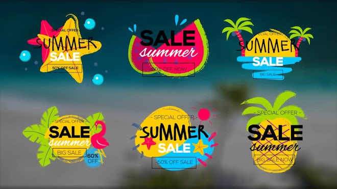 Summer Sale Titles Freebies template preview