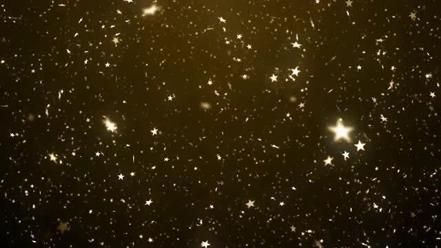 Gold Star Particles Fall: Stock Motion Graphics