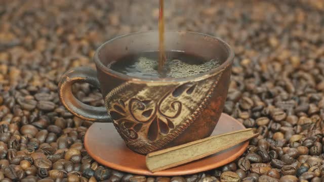 Hot Black Coffee: Stock Video