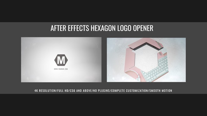 After Effects Hexagon Logo Opener Freebies template preview