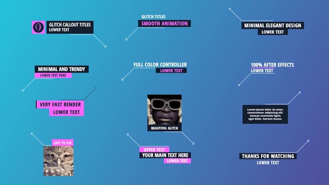 Glitch Callout Titles Freebies template preview