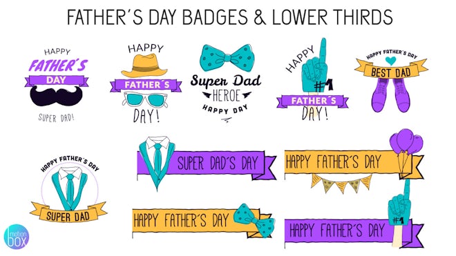 Father's Day Badges & Lower Thirds Freebies template preview