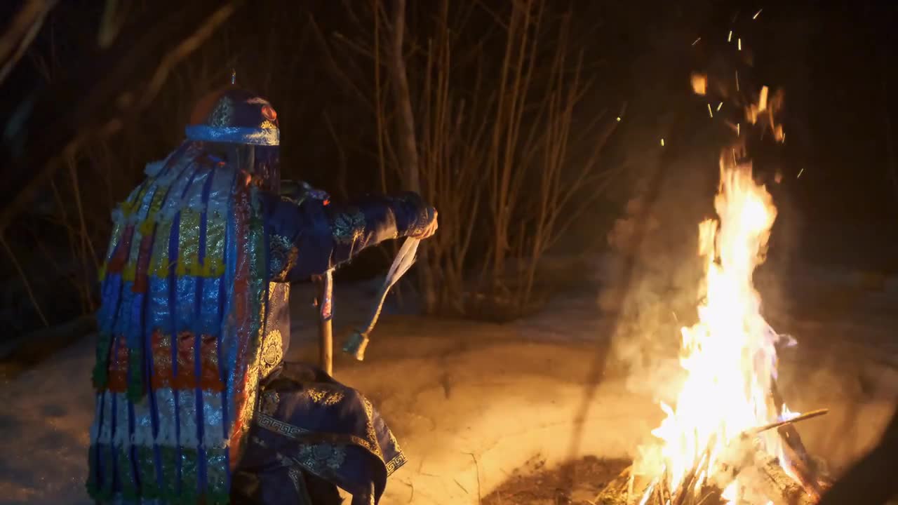 Shamanic Ritual By The Fire - Stock Video | Motion Array