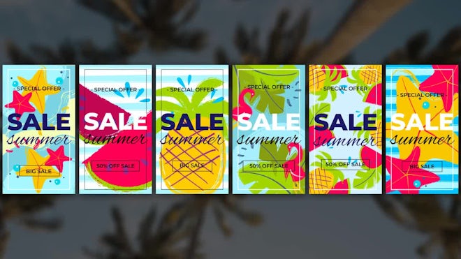 Summer Instagram Stories Freebies template preview