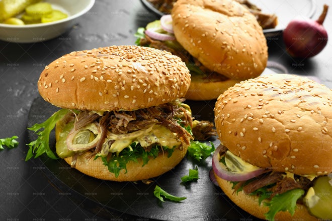 Pulled Beef Sandwiches - Stock Photos | Motion Array