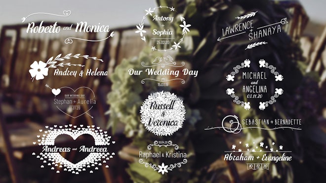 Wedding Titles Pack 4K Freebies template preview