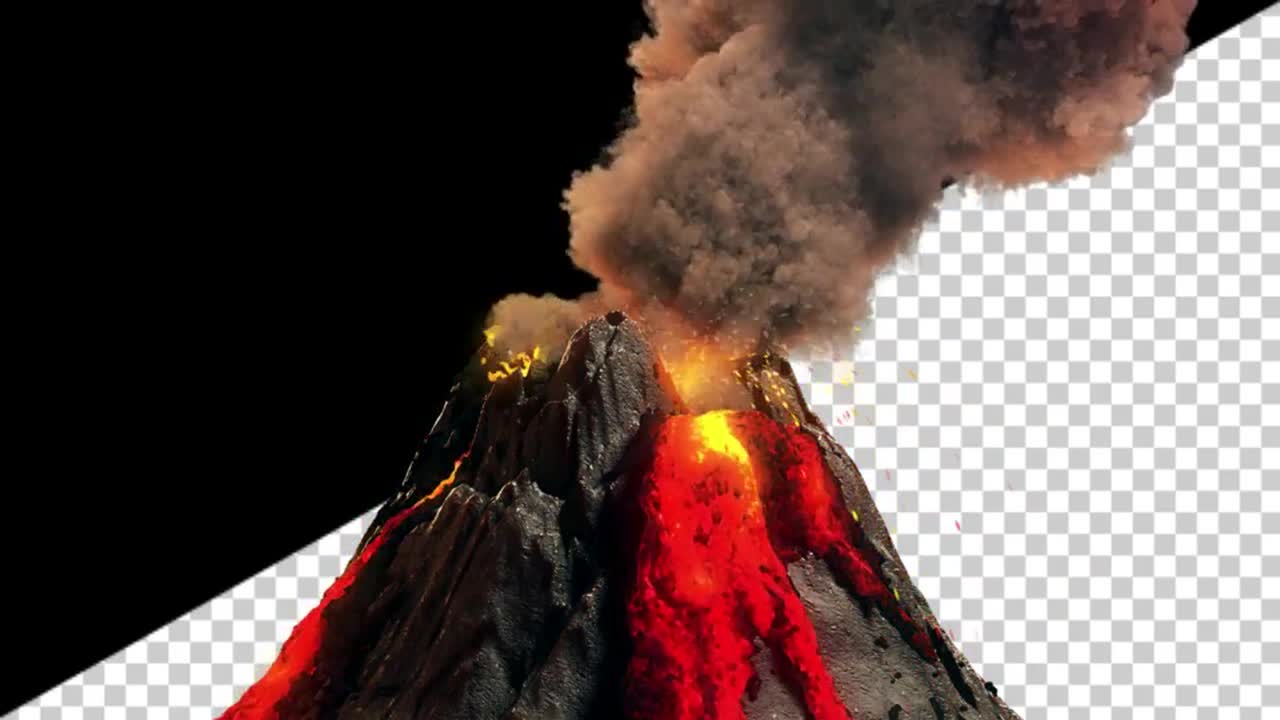 Painting Of Erupting Volcano Scenery Background Mount Eruptions  Landscape Background Image And Wallpaper for Free Download