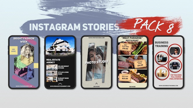 Instagram Stories Pack 8 Freebies template preview