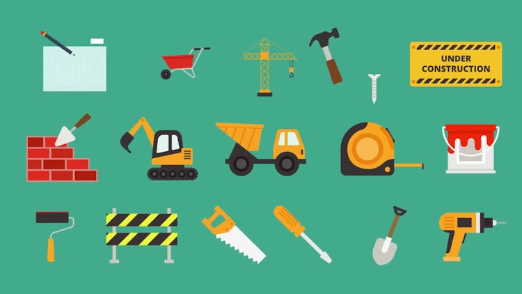 Construction Icons: Stock Motion Graphics