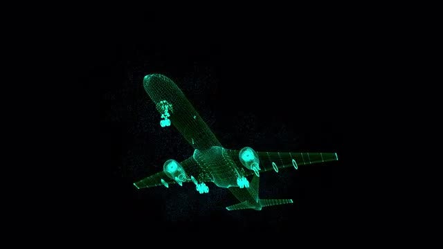 Airplane Hologram: Stock Motion Graphics
