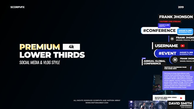 Lower Thirds - Social Media And Vlog Style Freebies template preview