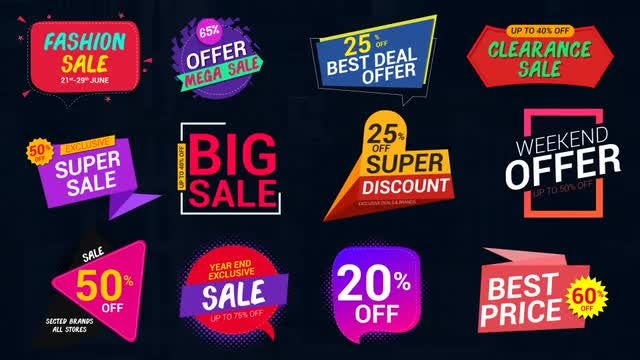 Sale Labels & Badges-3: After Effects Templates