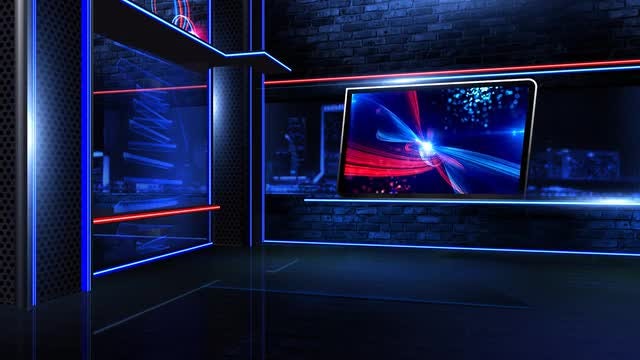 Virtual Newsroom Neon Wide: Stock Motion Graphics