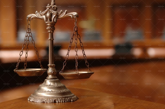 Scales Of Justice In The Courtroom - Stock Photos | Motion Array