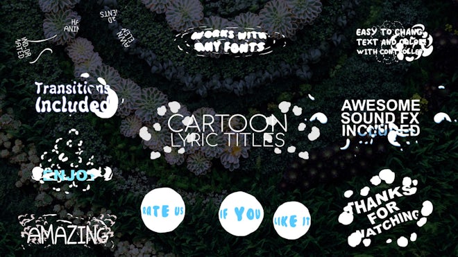 2D Cartoon Lyric Titles Freebies template preview