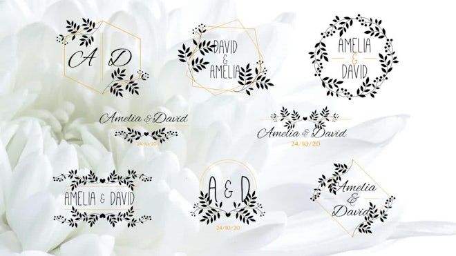 Elegant Flower Wedding Titles Freebies template preview