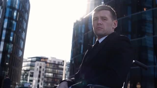 Sad Handicapped Businessman: Stock Video