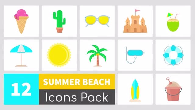 Summer Icons Pack: Stock Motion Graphics