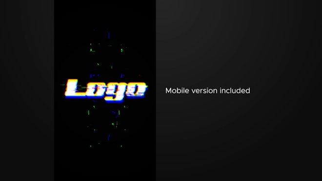 Electronic Glitch Logo Reveal Freebies template preview