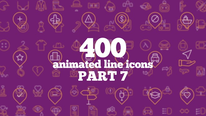 400 Animated Line Icons (Part 7) Freebies template preview