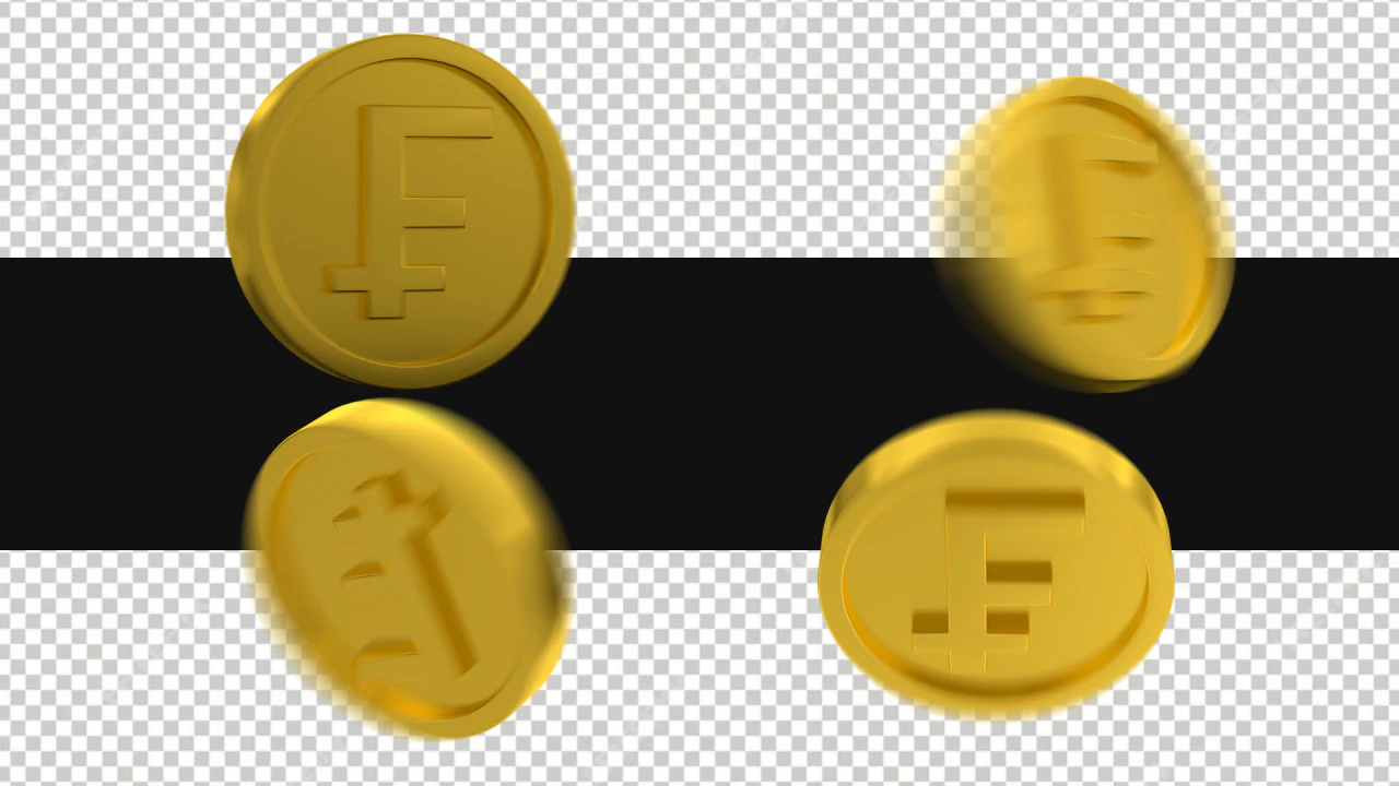 3D Gold Coins Flying On Alpha Loop by KIZILBOGA - Stock Motion