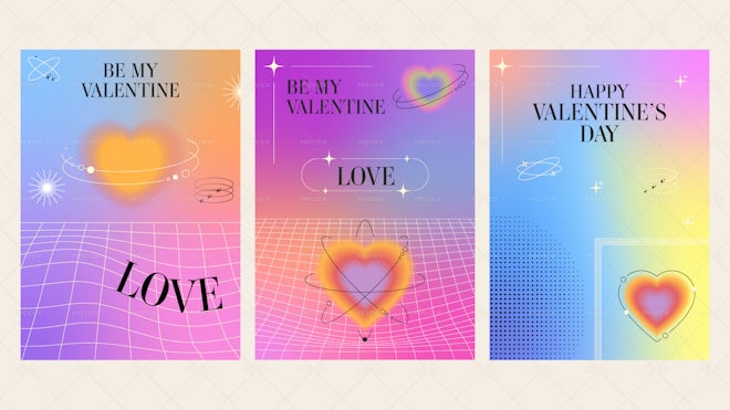 3 Modern Valentine's Day Poster Templates - Graphics | Motion Array