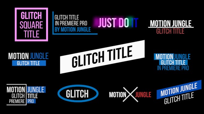 Glitch Titles Freebies template preview