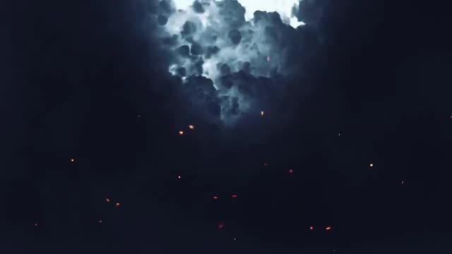Stormy Sky With Flying Sparks: Stock Motion Graphics