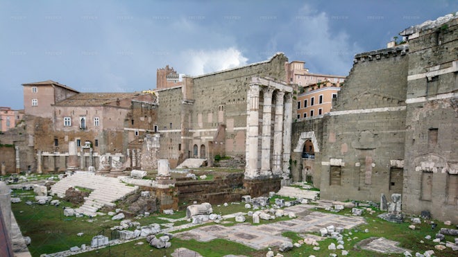 Forum Of Augustus Roman Ancient Ruins Street View - Stock Photos ...